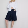 Lange bermudashorts i bomullsdenim