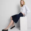Lange bermudashorts i bomullsdenim