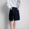 Lange bermudashorts i bomullsdenim