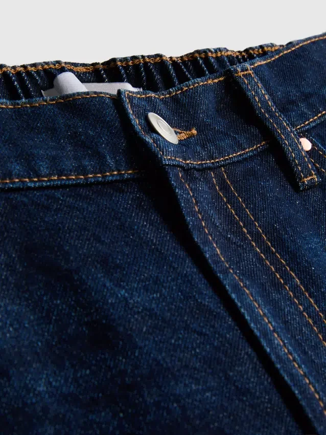 Lange bermudashorts i bomullsdenim