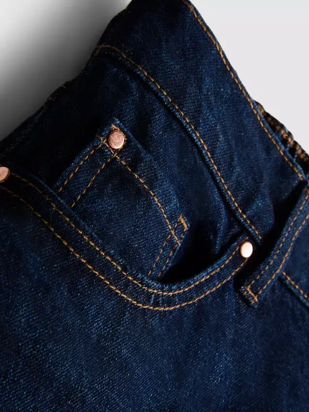 Lange bermudashorts i bomullsdenim