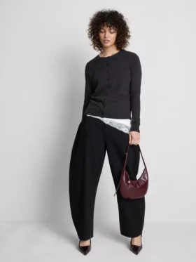 Langermet cardigan med rund hals