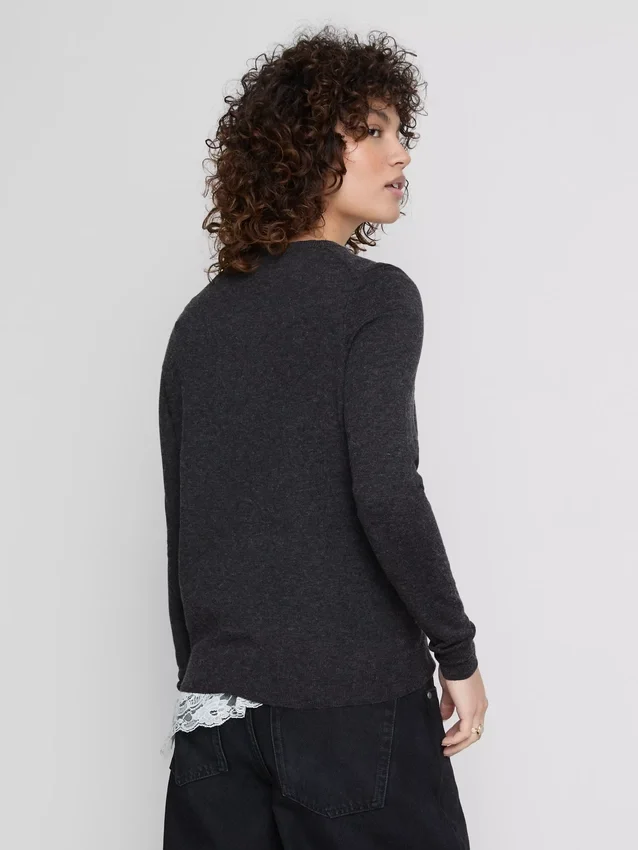 Langermet cardigan med rund hals