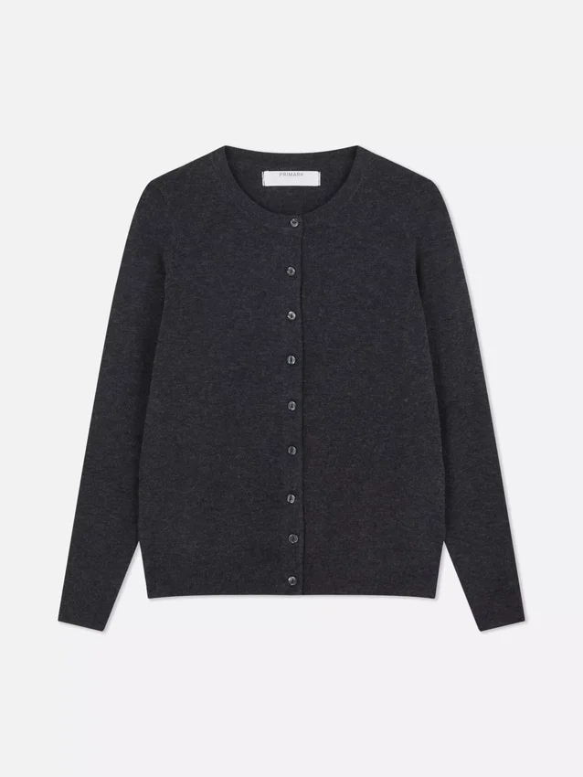 Langermet cardigan med rund hals
