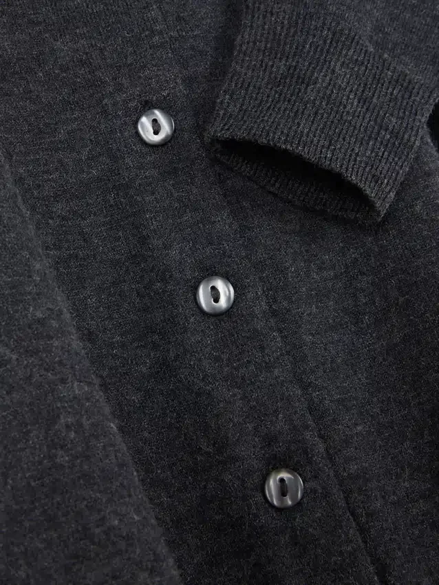 Langermet cardigan med rund hals