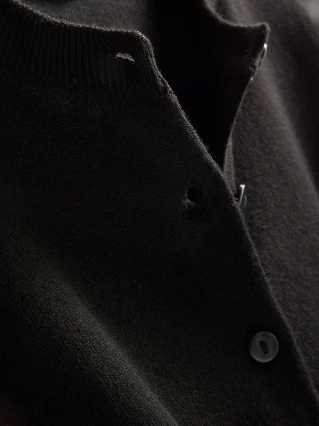 Langermet cardigan med rund hals