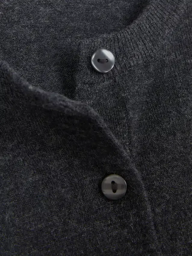 Langermet cardigan med rund hals