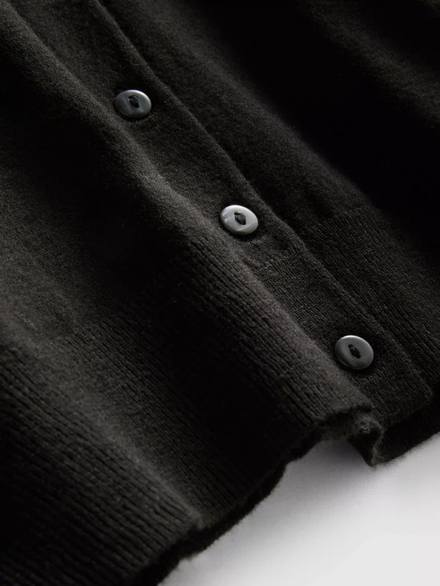 Langermet cardigan med rund hals