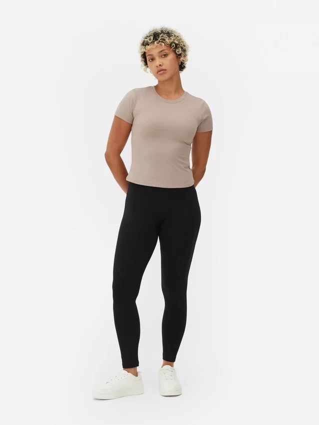 Leggings i jersey med høy midje