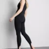 Leggings i krepp med stropper