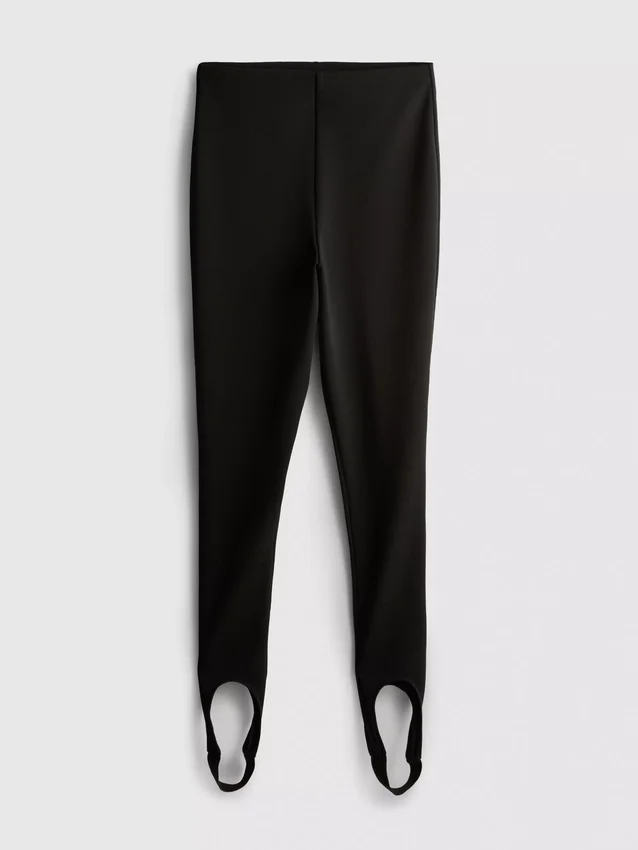 Leggings i krepp med stropper