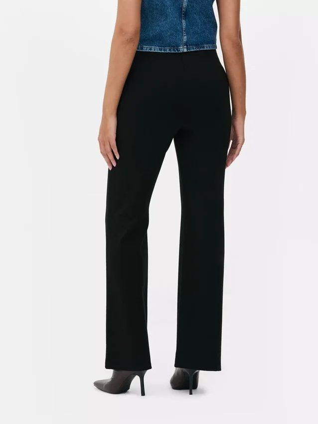 Leggings i ponte med middels høy midje og utvidet ben
