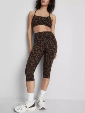 Leopardmønstrede capri-leggings
