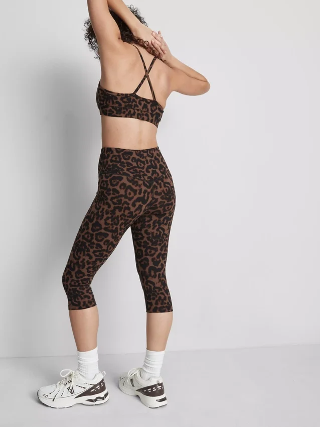 Leopardmønstrede capri-leggings
