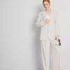 Lila blazer med én rad knapper