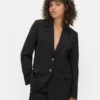 Lila blazer med én rad knapper