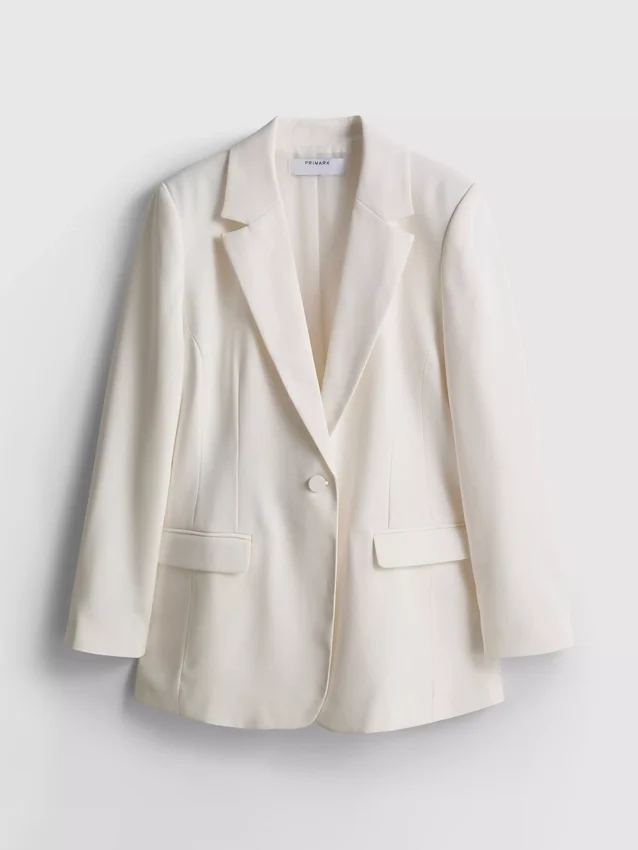 Lila blazer med én rad knapper