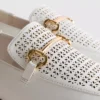 Loafers i kunstlær med laserskåret snaffle-bit