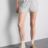 Loungeshorts i bomull med splittet kant