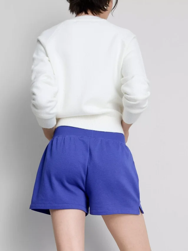 Loungeshorts i bomull med splittet kant
