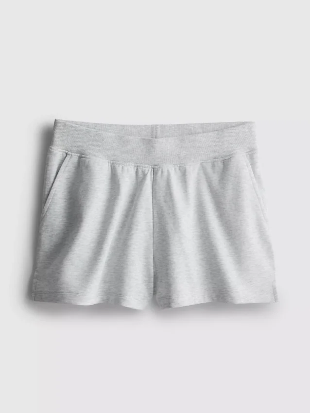 Loungeshorts i bomull med splittet kant