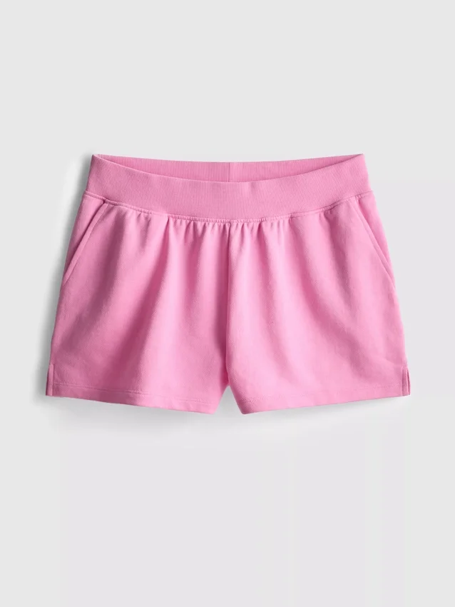 Loungeshorts i bomull med splittet kant