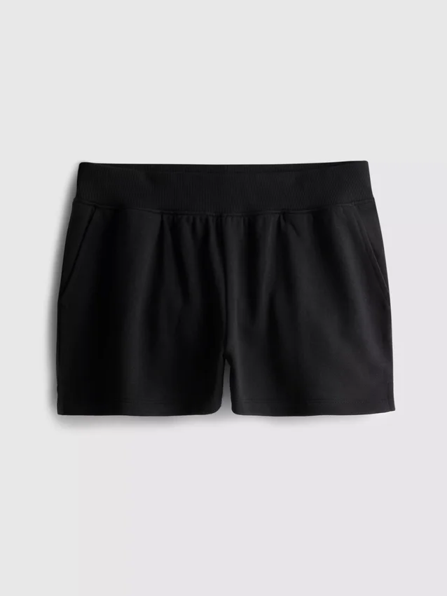 Loungeshorts i bomull med splittet kant