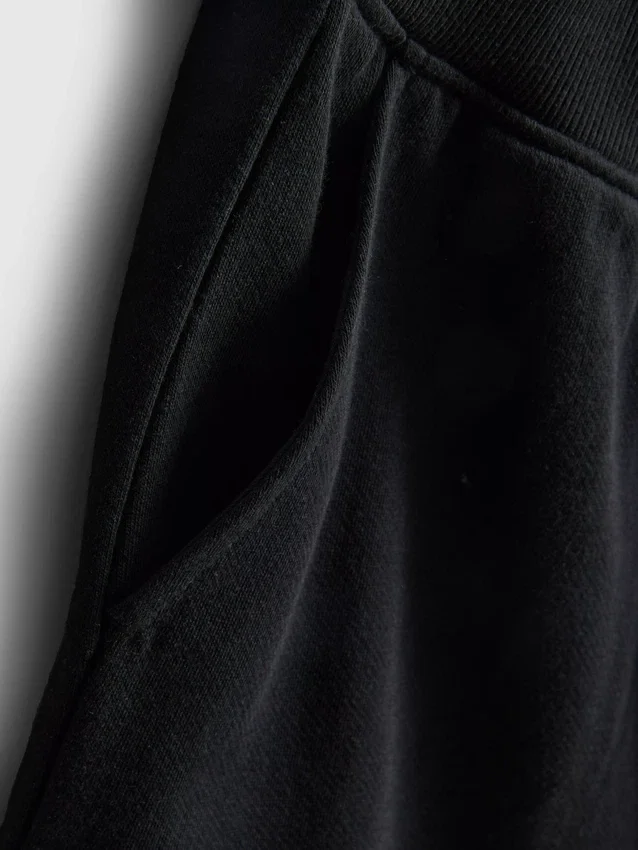 Loungeshorts i bomull med splittet kant