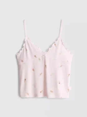«Love to Lounge»-pysjamaser-cami-top med iskrem-motiv