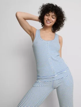 Love to Lounge ribbet, stripete pysjamaser-cami