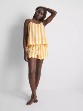 Love to Lounge stripete pyjamas-cami med rynker