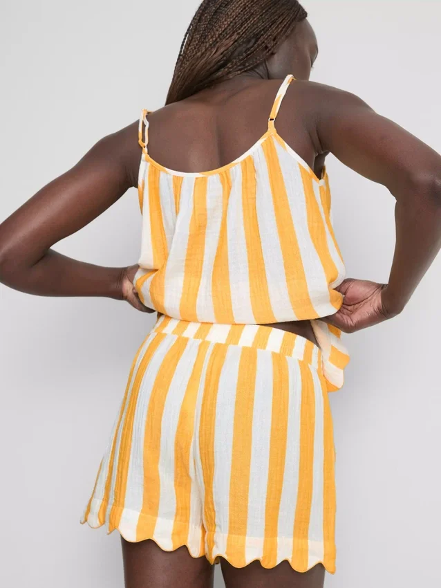 Love to Lounge stripete pyjamasbukser med volanger