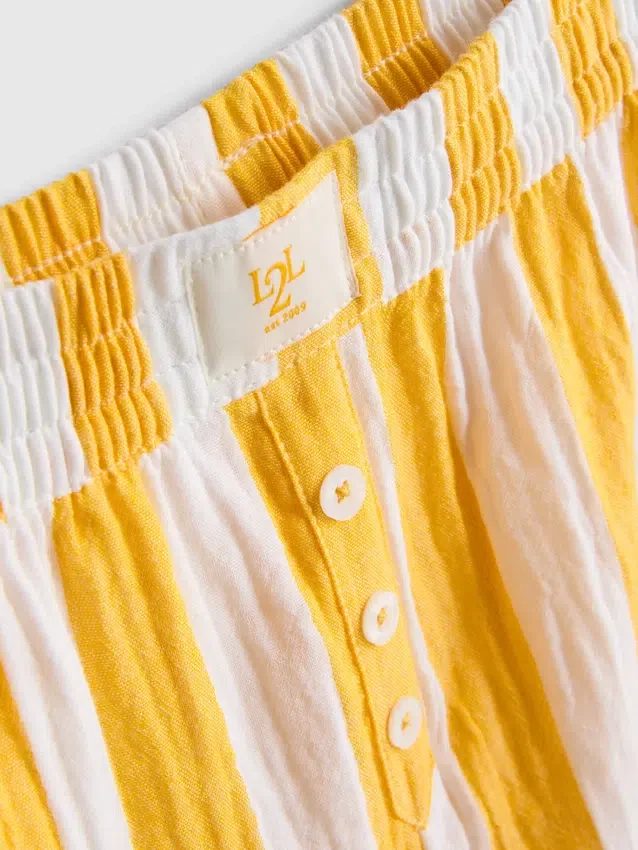 Love to Lounge stripete pyjamasbukser med volanger