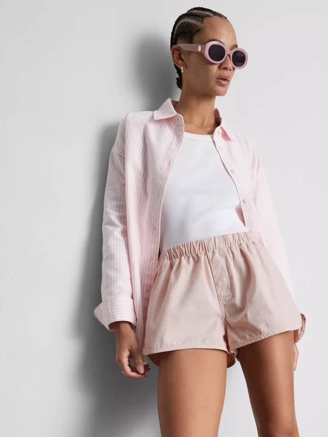 Løpeshorts i bomullsdenim