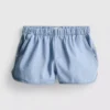 Løpeshorts i bomullsdenim