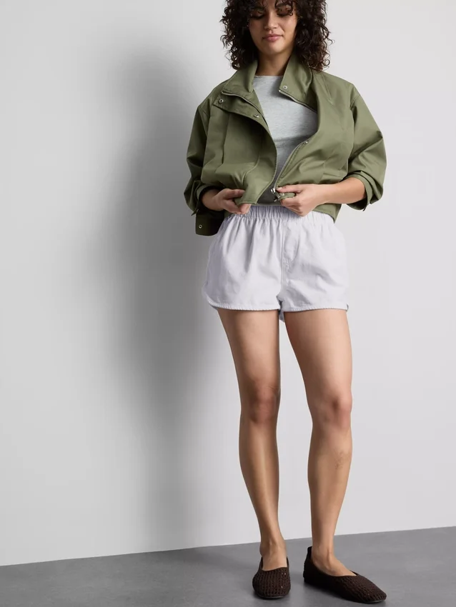 Løpeshorts i bomullsdenim