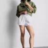 Løpeshorts i bomullsdenim