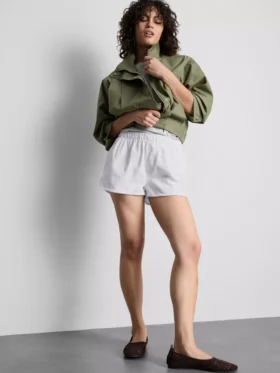 Løpeshorts i bomullsdenim