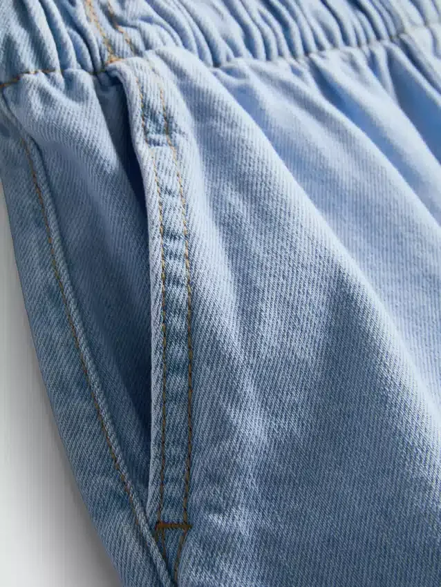Løpeshorts i bomullsdenim