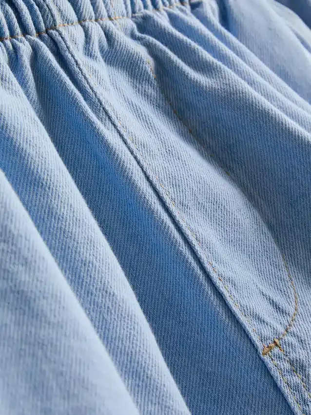 Løpeshorts i bomullsdenim