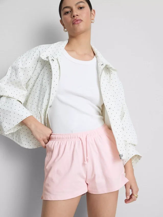 Løse shorts i bomull med snøring