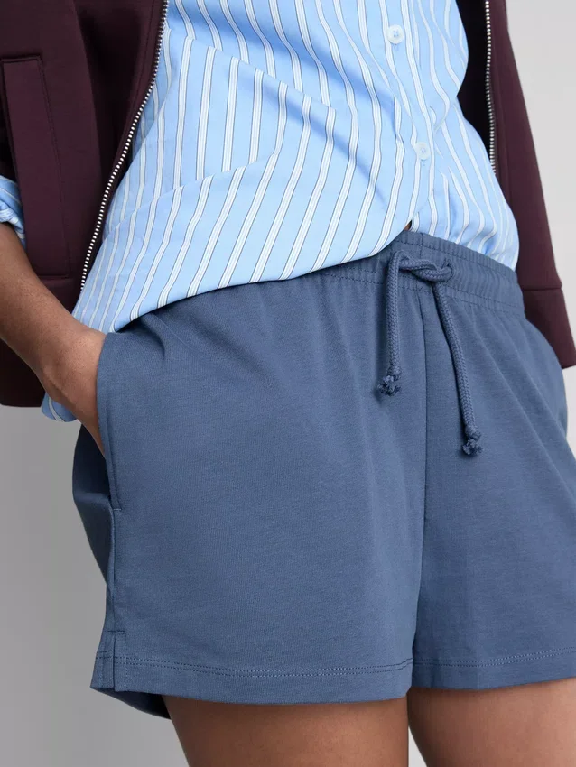 Løse shorts i bomull med snøring
