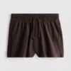 Løse shorts i bomull med snøring