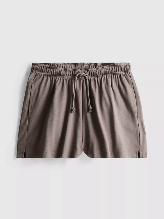 Løse shorts i bomull med snøring