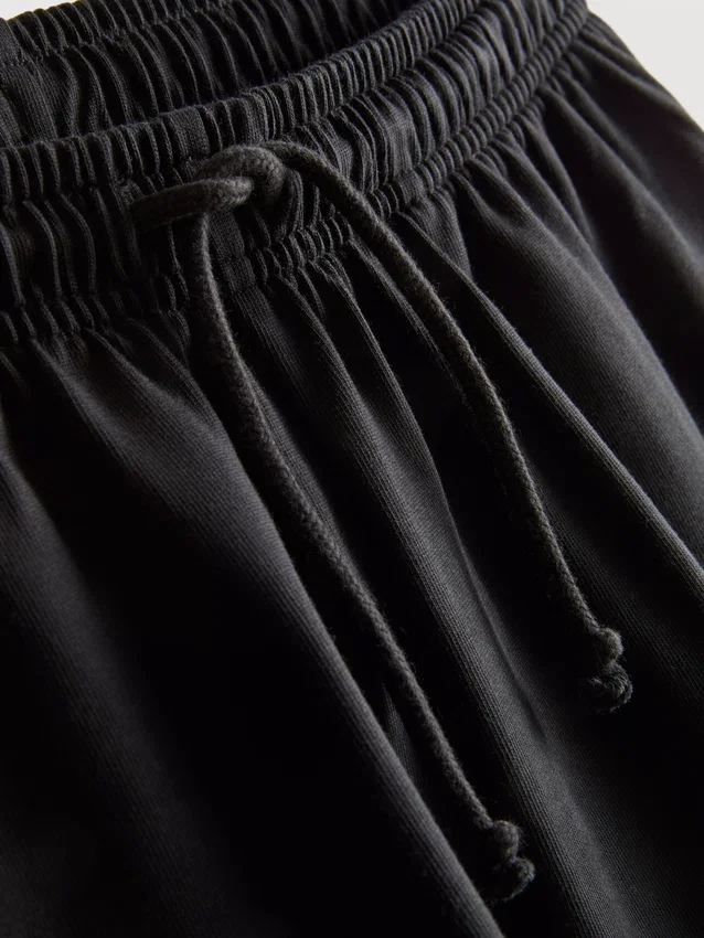 Løse shorts i bomull med snøring