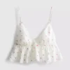 Luftig bralette med kirsebærfarget blonderkant