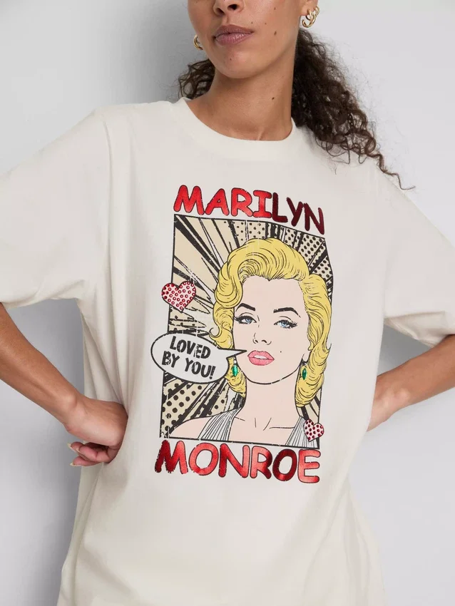 Marilyn Monroe oversized bomulls-T-skjorte