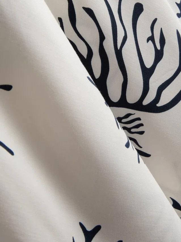 Mini-chemise i korall med mønster