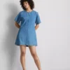 Mini-shiftkjole i bomullsdenim