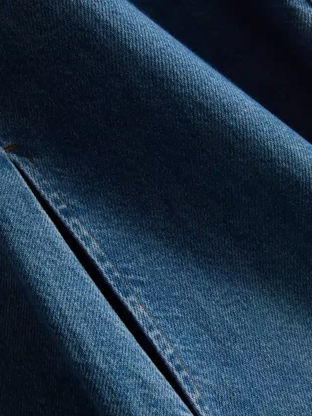 Mini-shiftkjole i bomullsdenim